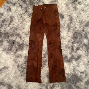 Vintage Chrome Hearts Tan Leather Pants